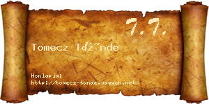 Tomecz Tünde névjegykártya