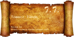 Tomecz Tünde névjegykártya
