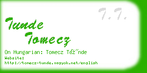 tunde tomecz business card